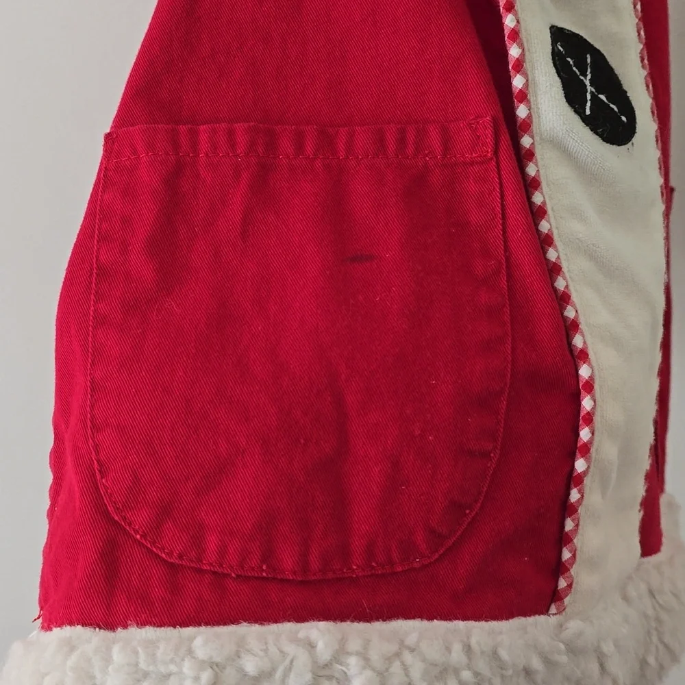 Pottery Barn Kids Santa Red and White Apron Kids One Size